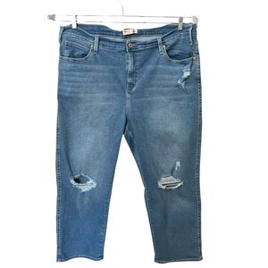 Levi Strauss Signature Heritage Distressed High Rise Straight Jeans Size 24W